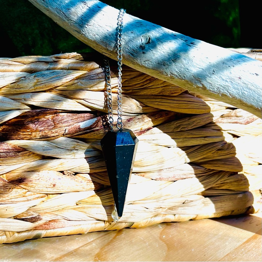 Black obsidian dowsing pendulum